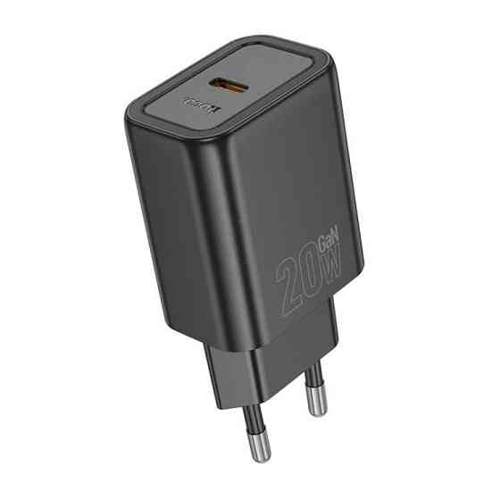 Мережевий зарядний пристрій HOCO N60 Gentle single port PD20W charger (EU) Black Одеса