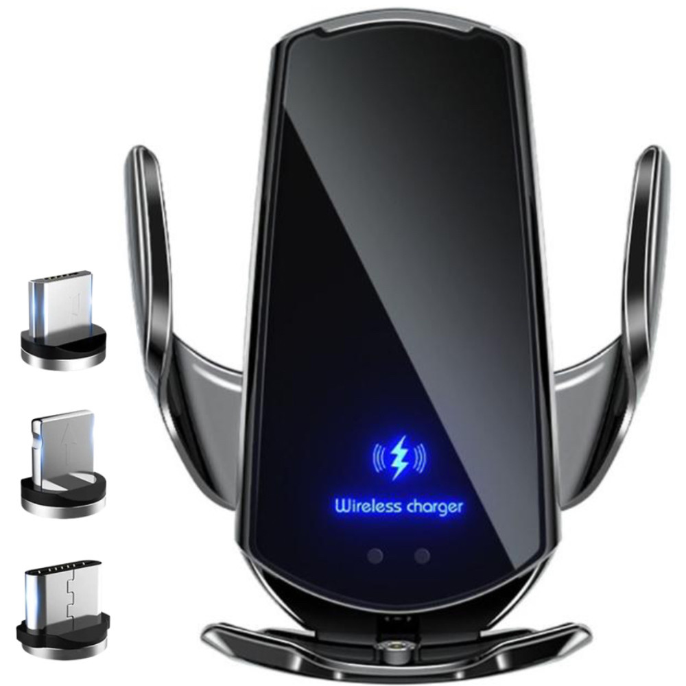 Держатель для телефона в машину с беспроводной зарядкой + переходники Q3 SBR Киев - изображение 2