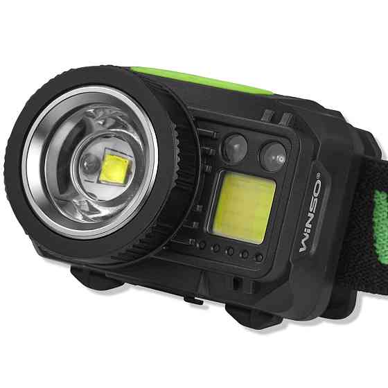 Фонарь налобный Winso Pro 550Lm, 5W CREE XPG+COB, 1200mAh/3xAAA, с сенсором белый/красный Львов