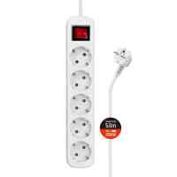 Мережевий фільтр живлення ColorWay CW-PSEA55W, 5 розеток/ 5M white (CW-PSEA55W) Київ