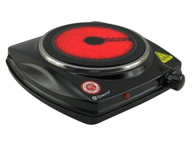 Плита інфрачервона Domotec MS-5851 1 конфорка, швидке нагрівання, для використання вдома CERAMIC Чорний 6813 Одеса - фото 3