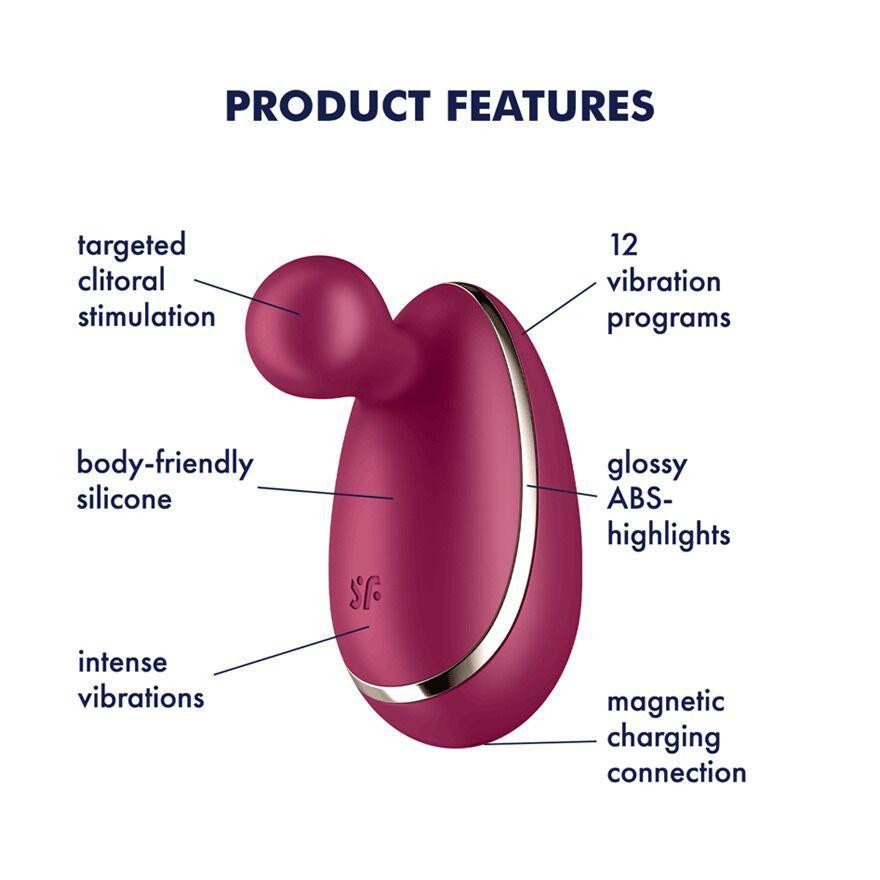 Вібратор для зовнішньої стимуляції Satisfyer Spot On 1 Berry, гнучкий відросток Sex Aura Київ - фото 3
