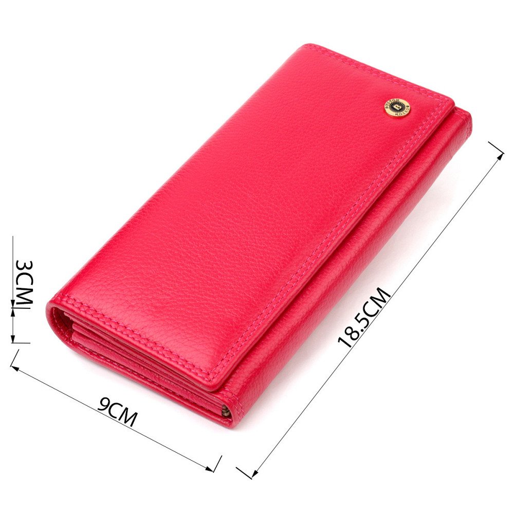 Яскравий гаманець для жінок з натуральної шкіри Boston 19422 Рожевий Київ - фото 3