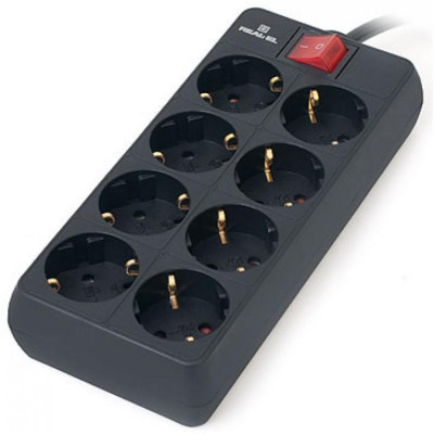 Сетевой фильтр питания REAL-EL REAL-EL RS-8 PROTECT, 3m, black (EL122300022) Винница - изображение 3