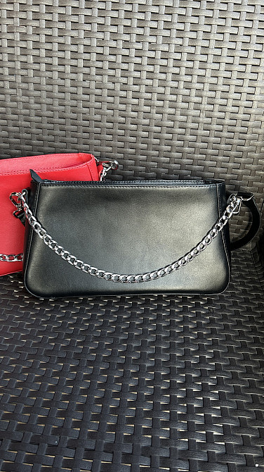 Женская кожаная сумочка, Стильная сумка из натуральной кожи, Маленькая черная сумка на плечеMasterSem Киев - изображение 2