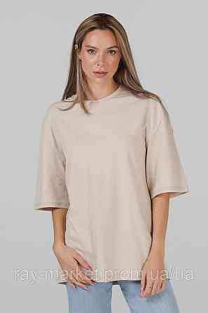 Футболка оверсайз RAY OVERSIZE жіноча бежева (U0104W-Cream) XXL/3XL Київ