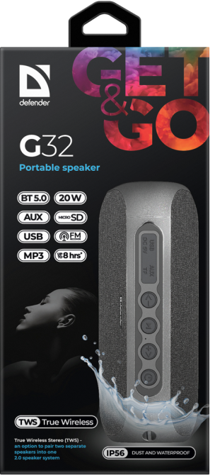 Портативна колонка Defender G32 20Вт, Black (65232) (6700995) Київ - фото 8