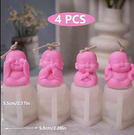 Силіконові форми для свічок «Ченці» – набір для творчості Київ