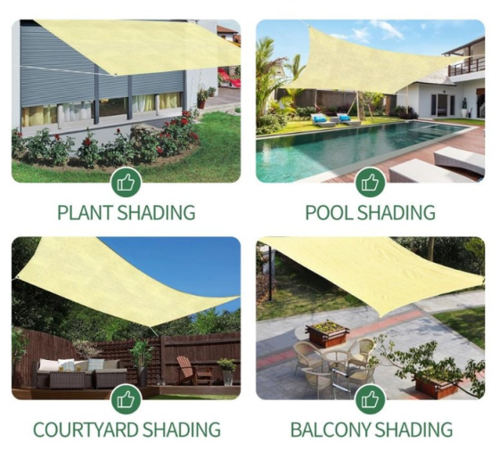 Тент навес затеняющий прямоугольный 3х6м сетка (Молочный) Винница