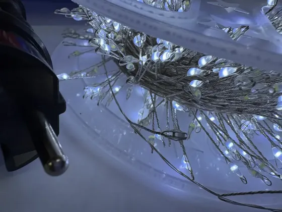 Гирлянда Мишура серебряный провод 220В пульт ДУ 8 режимов 30м 900LED (белый) S-LINE-30M900-W-1 Одесса