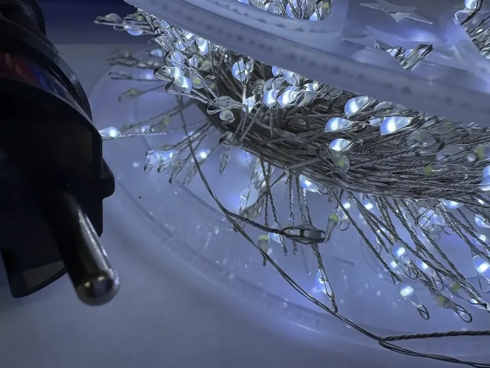 Гірлянда Мішура срібний провід 220В пульт ДК 8 режимів 30м 900LED (білий) S-LINE-30M900-W-1 Одеса - фото 6