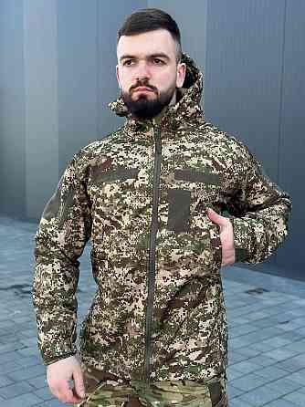 Военная тактическая куртка soft shell хищник мужская демисезонная штурмовая куртка софтшел для    WAR Львов