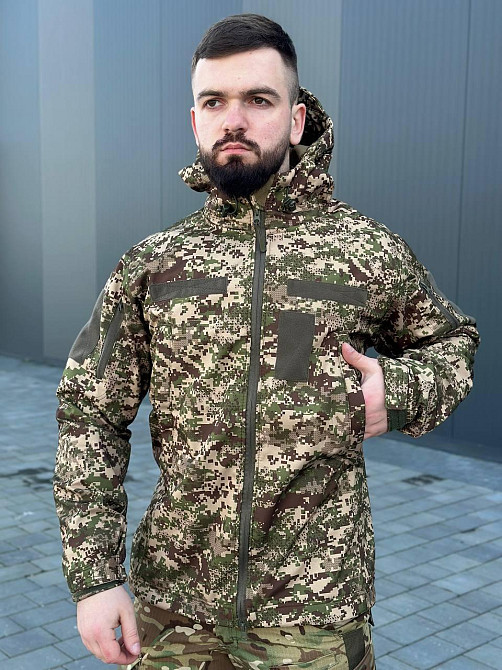 Военная тактическая куртка soft shell хищник мужская демисезонная штурмовая куртка софтшел для    WAR Львов - изображение 5