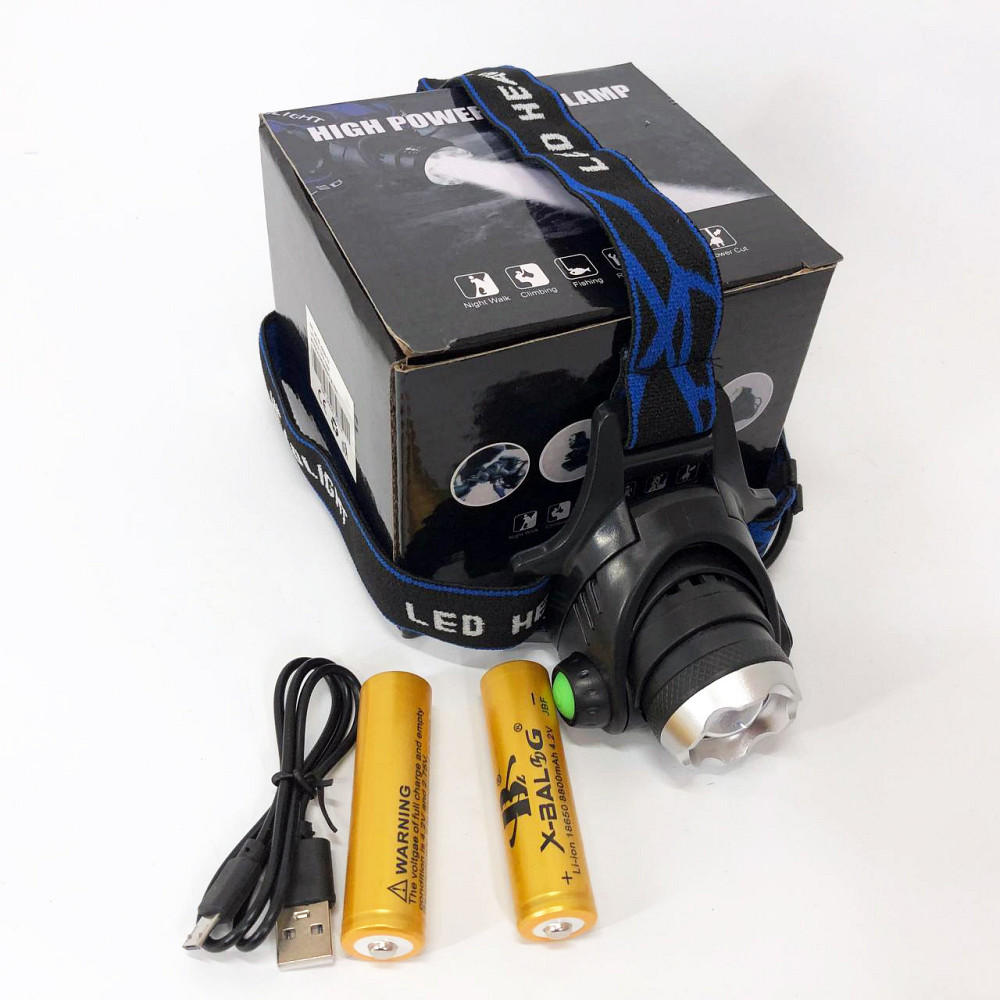 Мощный универсальный аккумуляторный налобный фонарь Police BL-6699 (204C), Легкий фонарик на голову WE-43 Киев - изображение 4