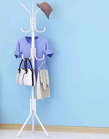 Вешалка для одежды высота 173 см напольная с крючками для одежды,шляп и аксессуаров металлическая белая Каменец-Подольский