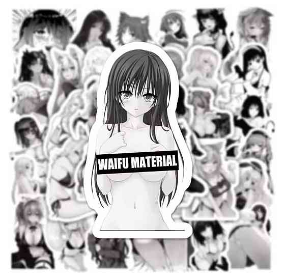 Наклейки Waifu Аниме Водонепроницаемые эстетические Аниме наклейки 18+ ((Аниме Хентай) Набор 50 штук Киев