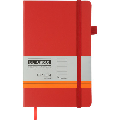 Книга записная Buromax Etalon 125x195 мм 96 листов в линию обложка из искусственной кожи Красная (BM.291260-05) Винница - изображение 1