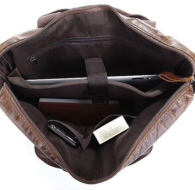 Кожаная сумка для документа с отделением для нетбука Vintage 14059 Коричневая Киев - изображение 7