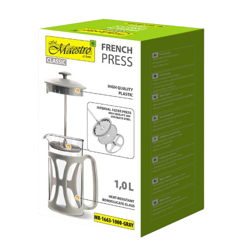 Френч-прес для каві/чаю 1000 мл MR-1663-1000-GRAY Maestro Житомир - фото 5