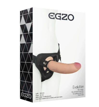 Страпон жіночий EGZO Evolution STR001 (18 см х 3,5 см) Sex Aura Київ