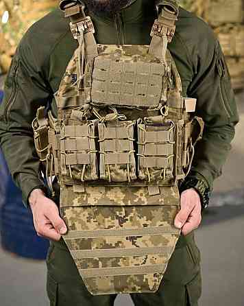 Плитоноска 4 швидкі скидання з напашником Cordura піксель ПП4632 Київ