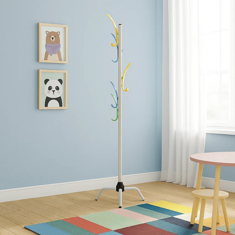 Вешалка стойка для верхней одежды вешалка напольная металлическая на ножках размер 174х40х40 см цвет белый Каменец-Подольский - изображение 3