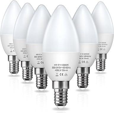 LED лампа-свеча Fulighture E14 C11 4 Вт 400 лм 6000K, аналог 40 Вт, холодный белый свет, 1 шт Киев - изображение 9