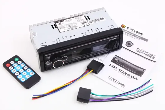 Автомагнітола «Cyclone» MP-1024BA RGB BT/USB+USB Charge/MicroSD/ISO/дод. розєм /ПДУ/Eway Link Вінниця