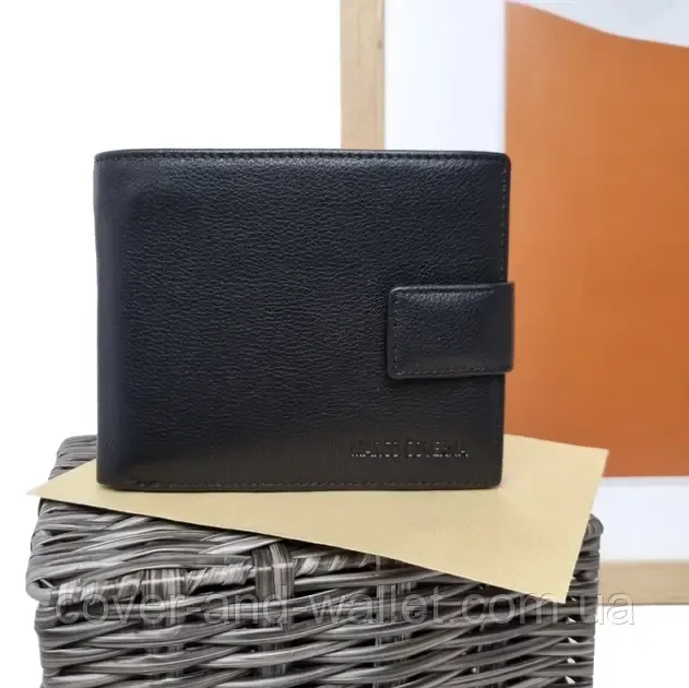 Брендовий чоловічий гаманець із блоком для документів чорного кольору Marco Coverna BK 010-823 Київ - фото 1