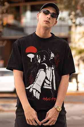 Футболка аниме Наруто оверсайз (S/M/L) Черний AnimeJ0990 Днепр