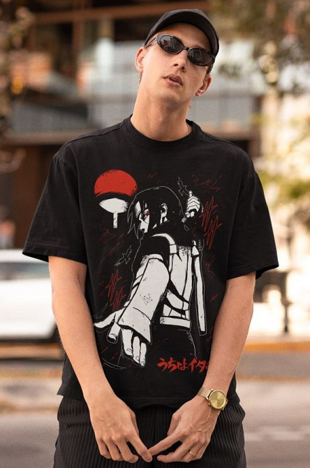 Футболка аниме Наруто оверсайз (S/M/L) Черний AnimeJ0990 Днепр - изображение 3