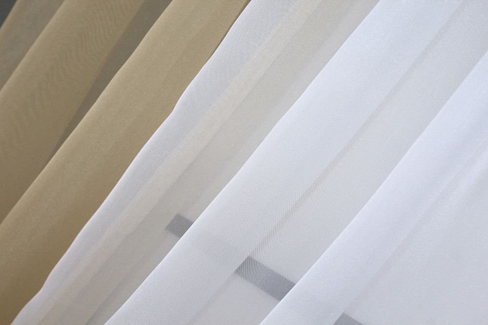 Кухонні штори VR-Textil № 017к комбіновані з підв'язками темно-бежевий з білим 265х170 см (50-658) Київ - фото 4