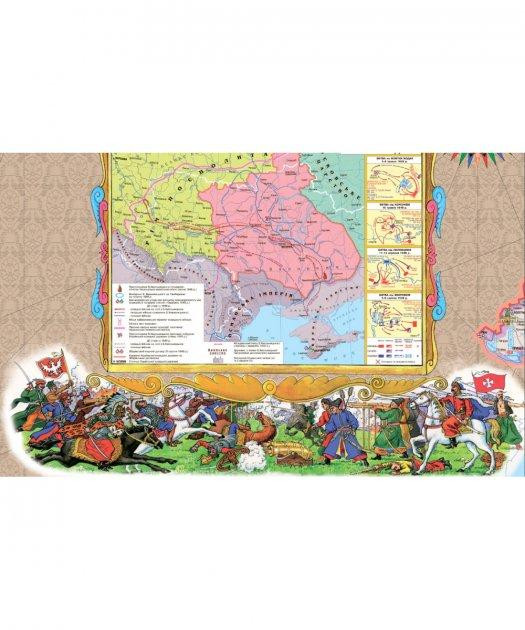 Україна. У козацькому стилі. адмі. поділ, М1:1 500 000, карта стінна, 100х70 см, укр. картон/ламінов, шт Київ - фото 1