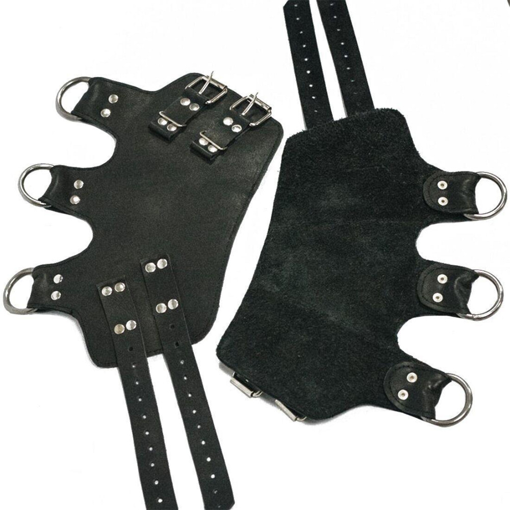 Поножі-манжети для підвісу за ноги Art of Sex – Leg Cuffs For Suspension, чорні, натуральна шкіра Sex Aura Київ - фото 3
