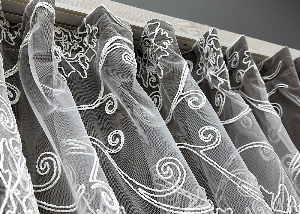 Кухонні шторки VR-Textil № 101к з підв'язками венге з білим 330х170 см (52-1195) Київ - фото 7