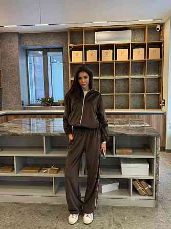 Женский велюровый костюм двойка кофта и штаны Шоколад, 48/52 Одесса