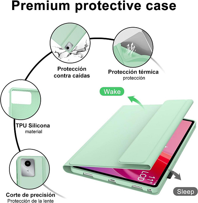 Чохол з Bluetooth клавіатурою для Lenovo Tab M11 2024 11" TB330FU, TB330XU, світло-зелений з тримачем для стилуса QWERTY Київ - фото 6