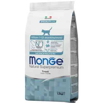 Сухий корм для кішок Monge Cat Monoprotein Kitten з фореллю 1.5 кг (8009470005500) Вінниця