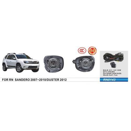Дополнительные фары Renault Duster 2010-2015 / Sandero 2007-2010 H11 12V55W с электропроводкой RN0143 Харьков - изображение 1