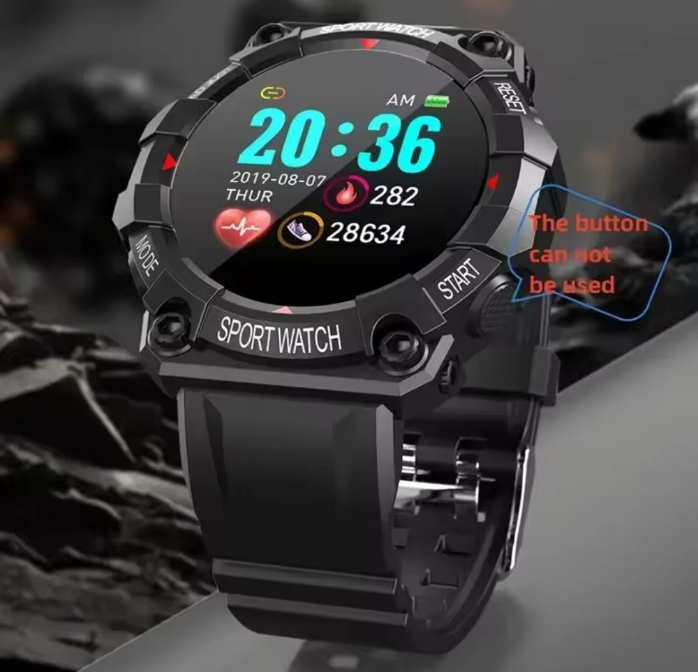 Cпортивные смарт часы 46 мм циферблат красный Киев - изображение 3