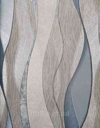 Шпалери вінілові на флізеліні гарячого тиснення DU&KA 1.06х10 вензель основа під штукатурку сірі коричневі Київ