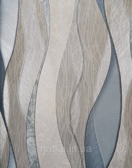 Шпалери вінілові на флізеліні гарячого тиснення DU&KA 1.06х10 вензель основа під штукатурку сірі коричневі Київ - фото 3