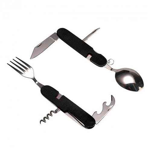 Туристический набор столовых приборов 6в1, складные нож ложка вилка Винница