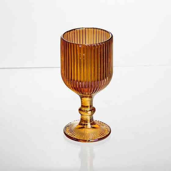 Набір чарок на ніжці 6 штук 50 мл для міцних напоїв скляні Бурштиновий Yiwu HP-19-206 Коломыя