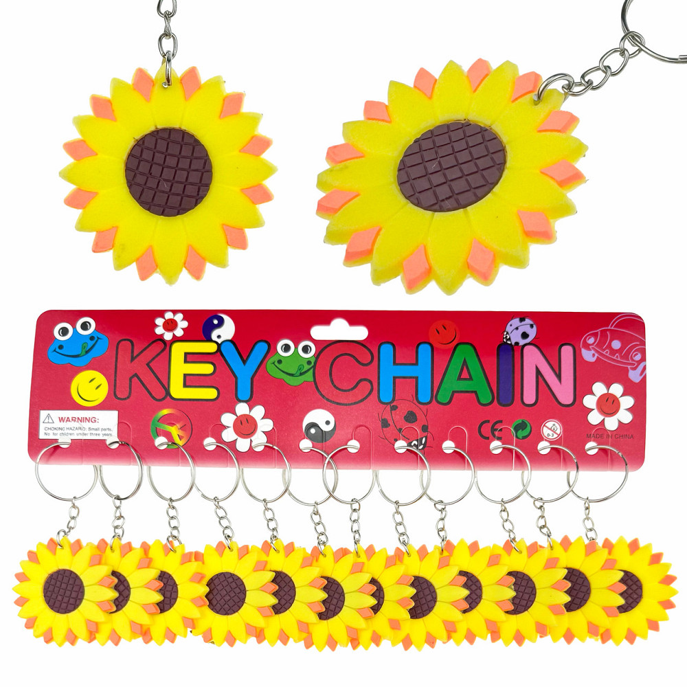 Брелоки для ключів гумовий Соняшник 12 шт. Київ - фото 1