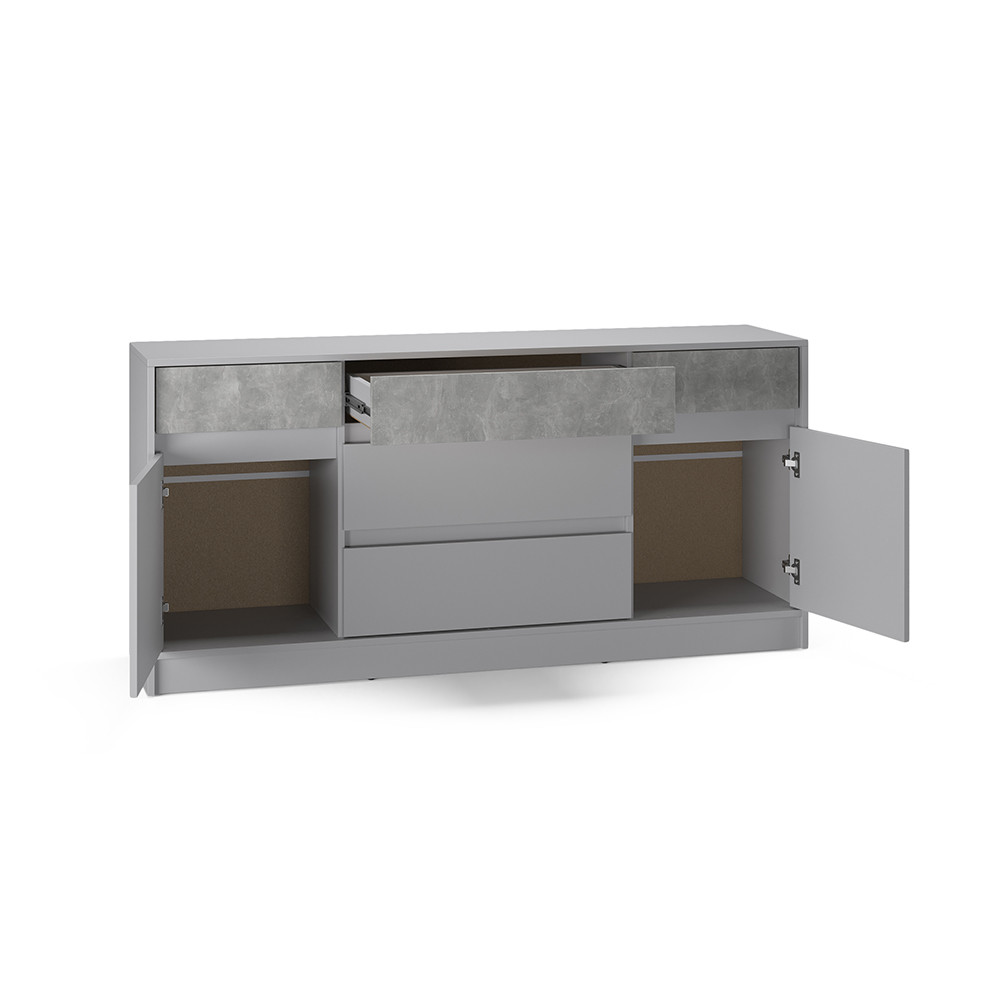 Великий комод із дверима та шухлядами Еверест Стайл-1600 160,2х39х75,4 см Кашемір/Бетон (DTM-071159) Львів - фото 3