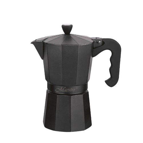Кавоварка гейзерна 300мл (6 порцій) алюмінієва MR-1666-6-BLACK Espresso Moka Maestro Житомир - фото 2