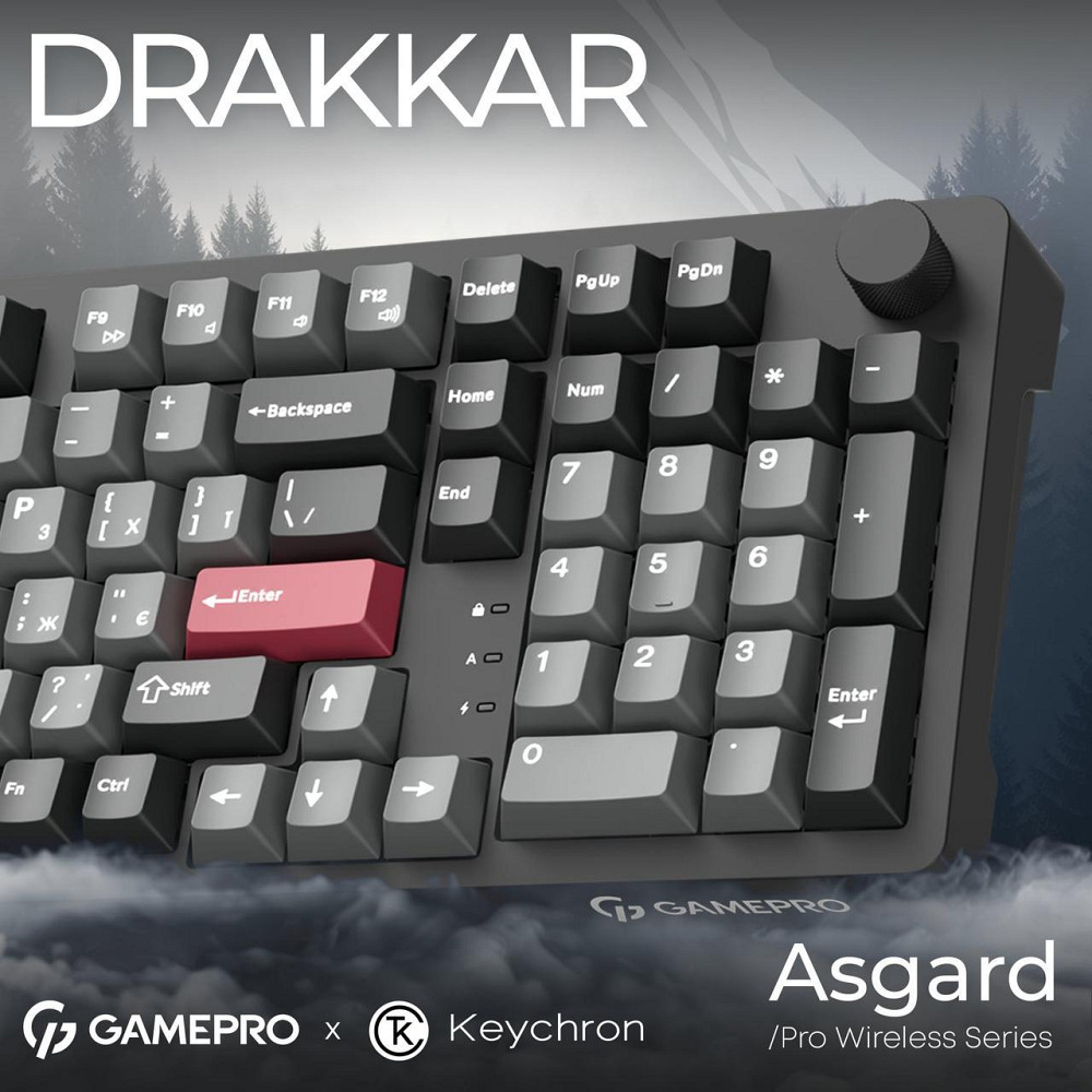 Клавіатура бездротова GamePro Asgard Drakkar Keychron Super Red Switch Black (MK305BK) ( 11600 ) Харків - фото 7