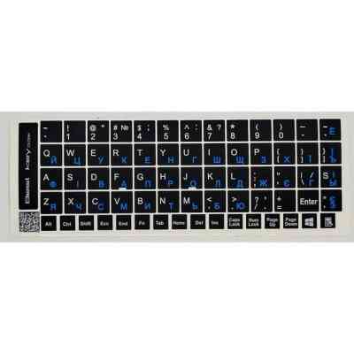 Наклейка на клавіатуру BestKey непрозора чорна, 68, синій (BK13BLU/023) Вінниця