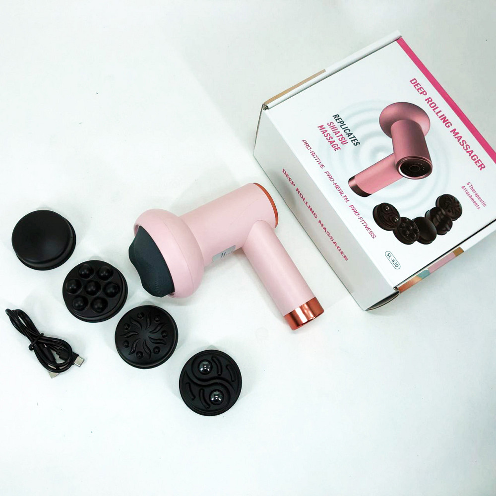 Ударный массажный пистолет Deep Rolling Massager, Ручной масажер на все тело, Массажер дял шеи и спины PM-32 Львов - изображение 15